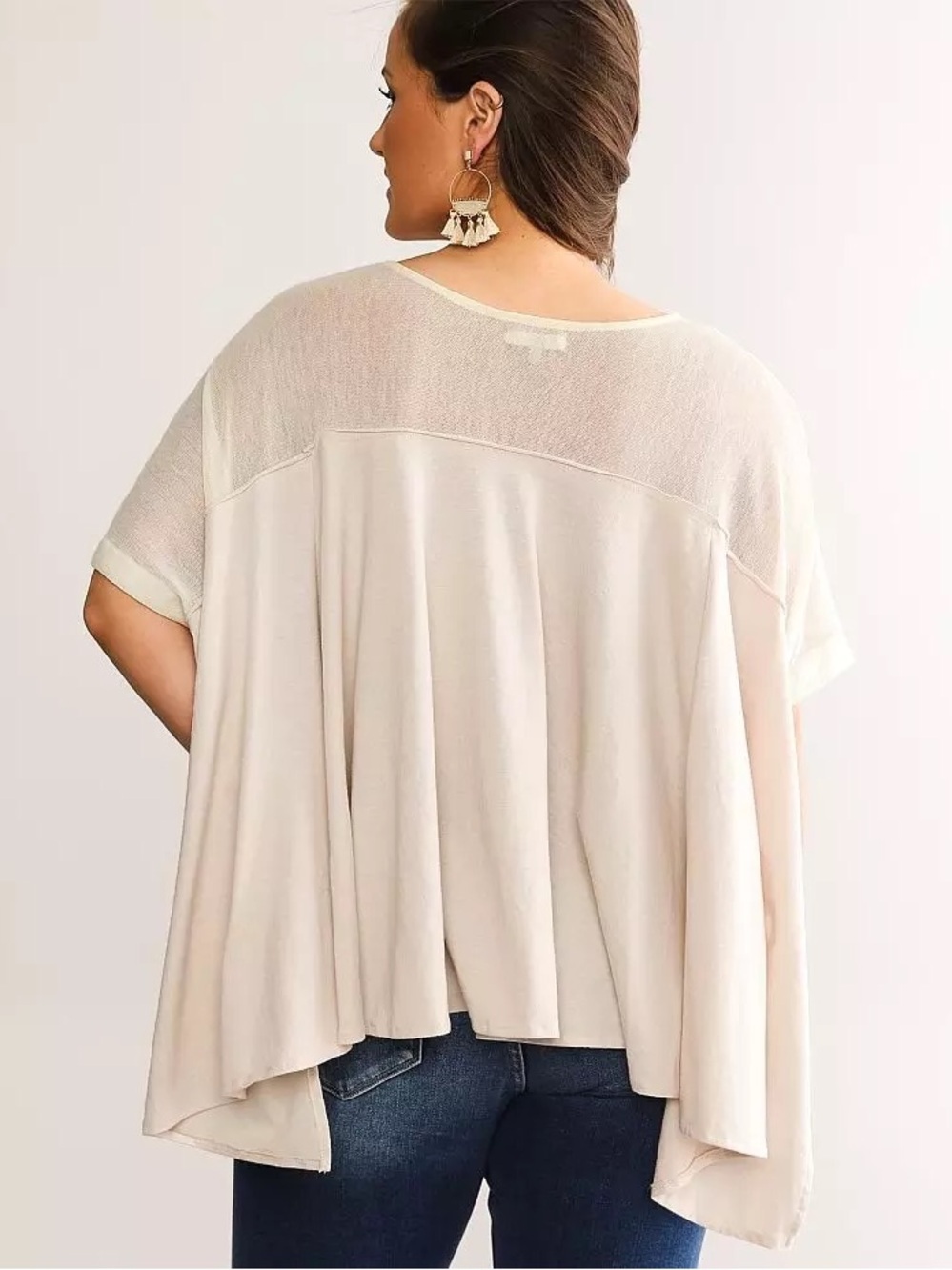 gimmicks by BKE Ivory Tunic with Peach Floral Embroidery - Picture 5 of 5
